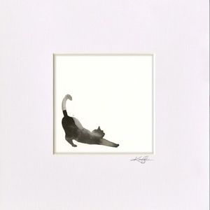 OOAK Cat Watercolor in mat by Kathy Morton Stanion - I Love Cats 1
